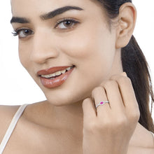 Load image into Gallery viewer, 0.40 Carat Genuine Ruby and White Diamond 14K White Gold Ring