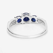 Load image into Gallery viewer, 1.08 Carat Genuine Blue Sapphire and White Diamond 14K White Gold Ring