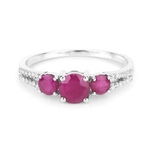 Load image into Gallery viewer, 1.02 Carat Genuine Ruby and White Diamond 14K White Gold Ring