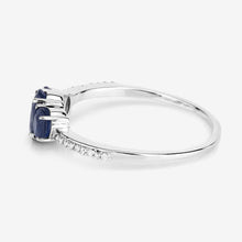 Load image into Gallery viewer, 0.98 Carat Genuine Blue Sapphire and White Diamond 14K White Gold Ring