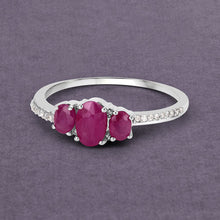Load image into Gallery viewer, 1.02 Carat Genuine Ruby and White Diamond 14K White Gold Ring