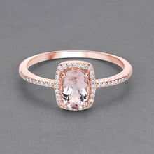 Load image into Gallery viewer, 0.82 Carat Genuine Morganite and White Diamond 14K Rose Gold Ring