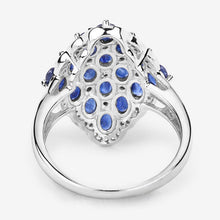 Load image into Gallery viewer, 3.48 Carat Genuine Blue Sapphire and White Zircon .925 Sterling Silver Ring