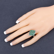 Load image into Gallery viewer, 2.68 Carat Genuine Zambian Emerald and White Zircon .925 Sterling Silver Ring