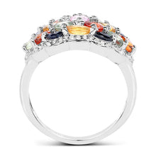 Load image into Gallery viewer, 2.85 Carat Genuine Multi Sapphire .925 Sterling Silver Ring