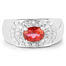 Load image into Gallery viewer, 1.37 Carat Genuine Pink Topaz and White Cubic Zirconia .925 Sterling Silver Ring