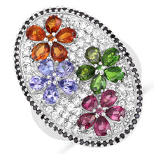Load image into Gallery viewer, 5.01 Carat Genuine Multi Stones .925 Sterling Silver Ring