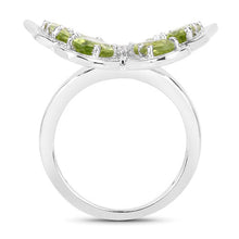 Load image into Gallery viewer, 4.61 Carat Genuine Peridot and White Topaz .925 Sterling Silver Ring