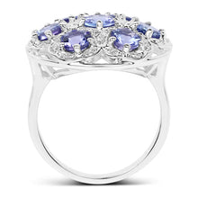 Load image into Gallery viewer, 2.00 Carat Genuine Tanzanite and White Zircon .925 Sterling Silver Ring