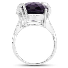 Load image into Gallery viewer, 10.44 Carat Genuine Amethyst and White Topaz .925 Sterling Silver Ring