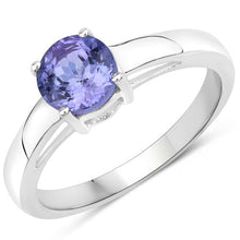 Load image into Gallery viewer, 0.95 Carat Genuine Tanzanite .925 Sterling Silver Ring