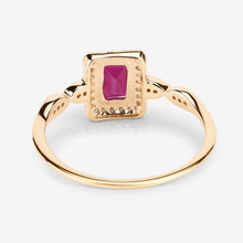 Load image into Gallery viewer, 0.75 Carat Genuine Ruby and White Diamond 14K Yellow Gold Ring