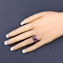 Load image into Gallery viewer, 1.35 Carat Genuine Amethyst and Created White Sapphire .925 Sterling Silver Ring
