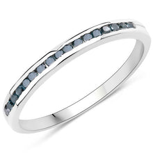 Load image into Gallery viewer, 0.20 Carat Genuine Blue Diamond .925 Sterling Silver Ring