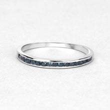 Load image into Gallery viewer, 0.20 Carat Genuine Blue Diamond .925 Sterling Silver Ring