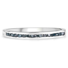 Load image into Gallery viewer, 0.20 Carat Genuine Blue Diamond .925 Sterling Silver Ring
