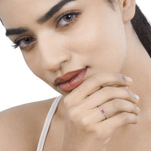 Load image into Gallery viewer, 0.22 Carat Genuine Ruby and White Diamond 14K White Gold Ring