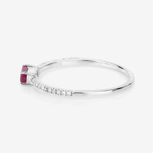 Load image into Gallery viewer, 0.22 Carat Genuine Ruby and White Diamond 14K White Gold Ring