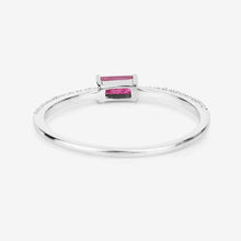 Load image into Gallery viewer, 0.22 Carat Genuine Ruby and White Diamond 14K White Gold Ring