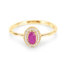 Load image into Gallery viewer, 0.33 Carat Genuine Ruby and White Diamond 14K Yellow Gold Ring