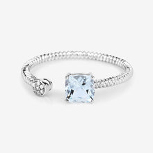 Load image into Gallery viewer, 0.52 Carat Genuine Aquamarine and White Diamond 14K White Gold Ring