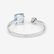 Load image into Gallery viewer, 0.52 Carat Genuine Aquamarine and White Diamond 14K White Gold Ring
