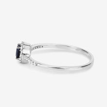 Load image into Gallery viewer, 0.38 Carat Genuine Blue Sapphire and White Diamond 14K White Gold Ring