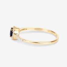 Load image into Gallery viewer, 0.38 Carat Genuine Blue Sapphire and White Diamond 14K Yellow Gold Ring