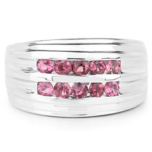 Load image into Gallery viewer, 1.00 Carat Genuine Pink Tourmaline .925 Sterling Silver Ring
