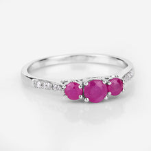 Load image into Gallery viewer, 0.61 Carat Genuine Ruby and White Diamond 14K White Gold Ring