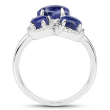 Load image into Gallery viewer, 2.28 Carat Genuine Blue Aventurine And White Topaz .925 Sterling Silver Ring