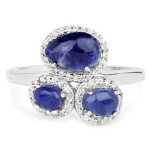 Load image into Gallery viewer, 2.28 Carat Genuine Blue Aventurine And White Topaz .925 Sterling Silver Ring