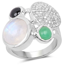 Load image into Gallery viewer, 5.90 Carat Genuine Multi Stone .925 Sterling Silver Ring
