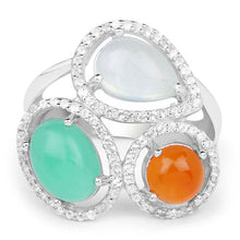 Load image into Gallery viewer, 4.82 Carat Genuine Multi Stone .925 Sterling Silver Ring