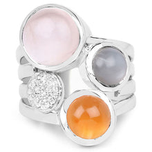 Load image into Gallery viewer, 5.96 Carat Genuine Multi Stone .925 Sterling Silver Ring