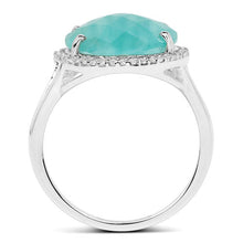 Load image into Gallery viewer, 8.14 Carat Genuine Amazonite And White Topaz .925 Sterling Silver Ring