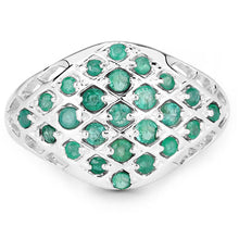 Load image into Gallery viewer, 0.90 Carat Genuine Emerald .925 Sterling Silver Ring