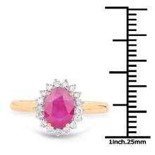 Load image into Gallery viewer, 1.48 Carat Genuine Ruby and White Diamond 14K Yellow Gold Ring
