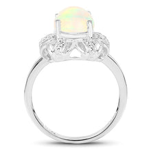 Load image into Gallery viewer, 1.73 Carat Genuine Ethiopian Opal & White Topaz .925 Sterling Silver Ring