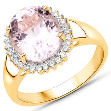 Load image into Gallery viewer, 4.81 Carat Genuine Kunzite and White Zircon .925 Sterling Silver Ring