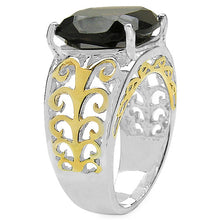 Load image into Gallery viewer, Two Tone Plated 7.09 Carat Genuine Smoky Quartz .925 Sterling Silver Ring