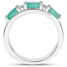Load image into Gallery viewer, 1.38 Carat Genuine Emerald and White Topaz .925 Sterling Silver Ring