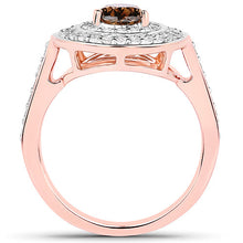 Load image into Gallery viewer, 1.64 Carat Genuine Chocolate Brown Diamond and White Diamond 18K Rose Gold Ring