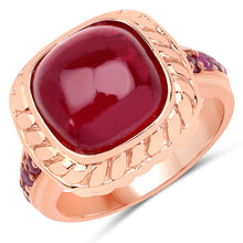 Load image into Gallery viewer, 9.14 Carat Glass Filled Ruby and Ruby .925 Sterling Silver Ring