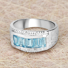 Load image into Gallery viewer, 1.75 Carat Genuine Blue Topaz .925 Sterling Silver Ring