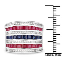Load image into Gallery viewer, 3.36 Carat Genuine Multi Stones .925 Sterling Silver Ring