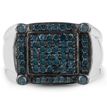 Load image into Gallery viewer, 0.81 Carat Genuine Blue Diamond .925 Sterling Silver Ring