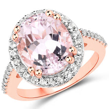 Load image into Gallery viewer, 6.94 Carat Genuine Kunzite and White Topaz .925 Sterling Silver Ring