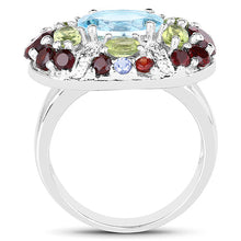 Load image into Gallery viewer, 5.43 Carat Genuine Multi Stone .925 Sterling Silver Ring