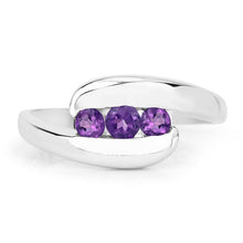 Load image into Gallery viewer, 0.54 Carat Genuine Amethyst .925 Sterling Silver Ring